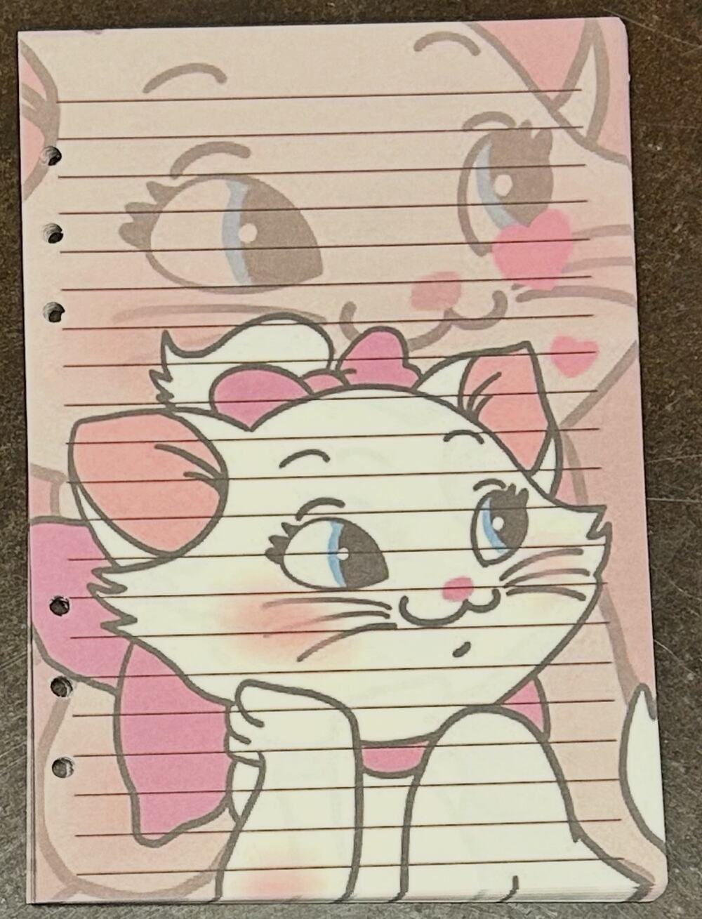 Marie Cat Size A5 Refill Stationery Paper (50 Sheets)